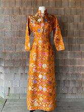 Load image into Gallery viewer, 1960s Silk Bergdorf Goodman Orange Floral Gown