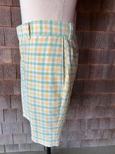 Load image into Gallery viewer, Vintage Men&#39;s Yellow and Green Plaid Shorts