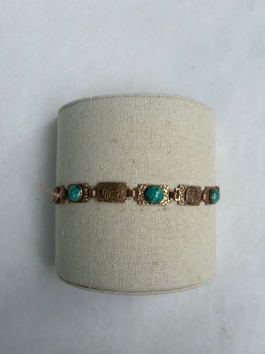 Vintage Egyptian-Like Bracelet with Turquoise Stones