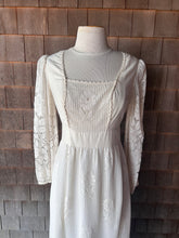 Load image into Gallery viewer, Vintage Miss K California Ivory Crochet Sleeve &amp; Skirt Maxi Dress