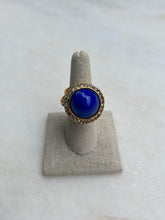 Load image into Gallery viewer, Judith Leiber Blue Dome Cocktail Ring