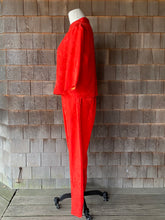 Load image into Gallery viewer, 1960s Dynasty Red Silk Blouse &amp; Trouser Set