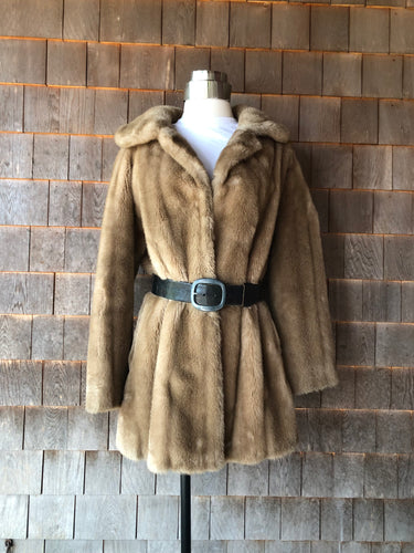 1960s Lilli Ann Collectible Faux Fur Coat with Belt