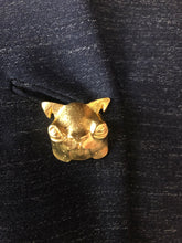 Load image into Gallery viewer, 1960s Wool &amp; Silk Navy Blazer with Gold Dog Buttons