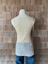 Load image into Gallery viewer, 1990s Cream Sheer Sequin Sleeveless Top