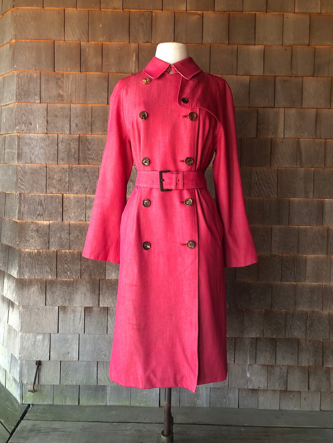 1990s Magenta Burberry Trench