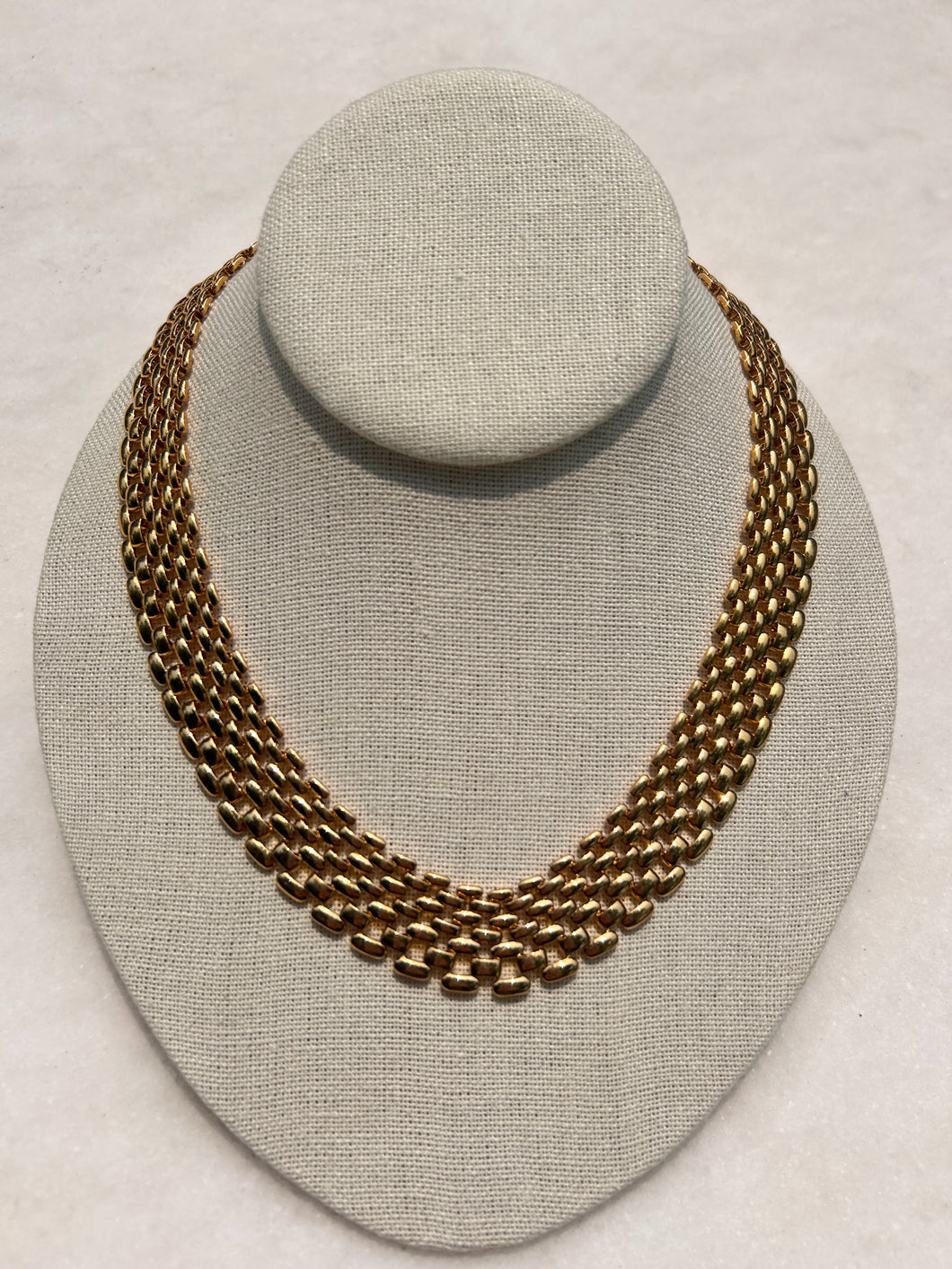 Vintage Gold Curby Chain Necklace