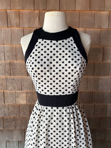 1970s White & Black Stars Maxi Dress