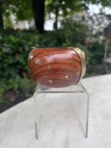 Red Onyx & Carved Wood Cuff Bracelet