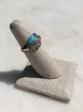 Load image into Gallery viewer, Vintage Silver Rhinestone and Turquoise Ring