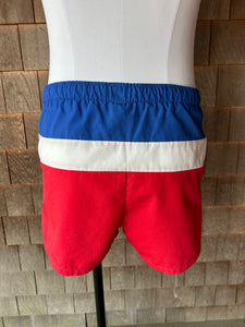 Vintage Jantzen Red White and Blue Swim Trunks