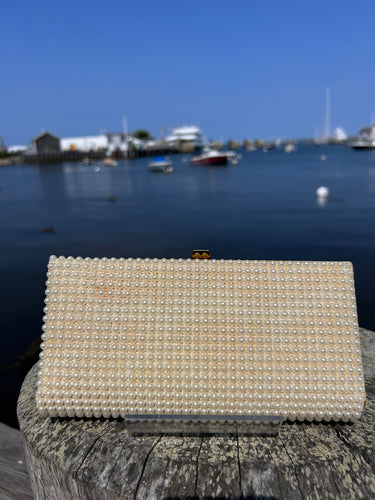 Vintage Pearl Beaded Evening Clutch