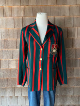 Load image into Gallery viewer, Vintage Red &amp; Green English Crest Blazer