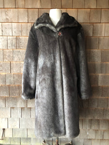 Vintage Royal Silver Faux Fur Long Coat