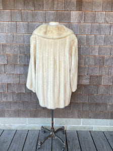 Vintage White Mink Coat with Pearlescent Buttons