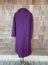 Load image into Gallery viewer, Vintage 1960&#39;s I. Magnin Ribbed Boucle Purple Wool Coat w/ Fun Buttons