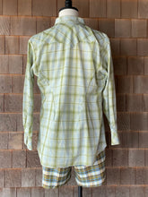 Load image into Gallery viewer, Vintage Miller Sage &amp; Lime Plaid Western Shirt