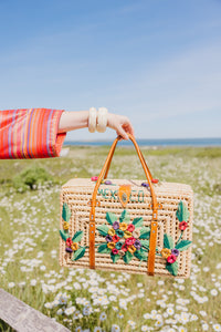 Woven Raffia 'Mexico' Suitcase Bag