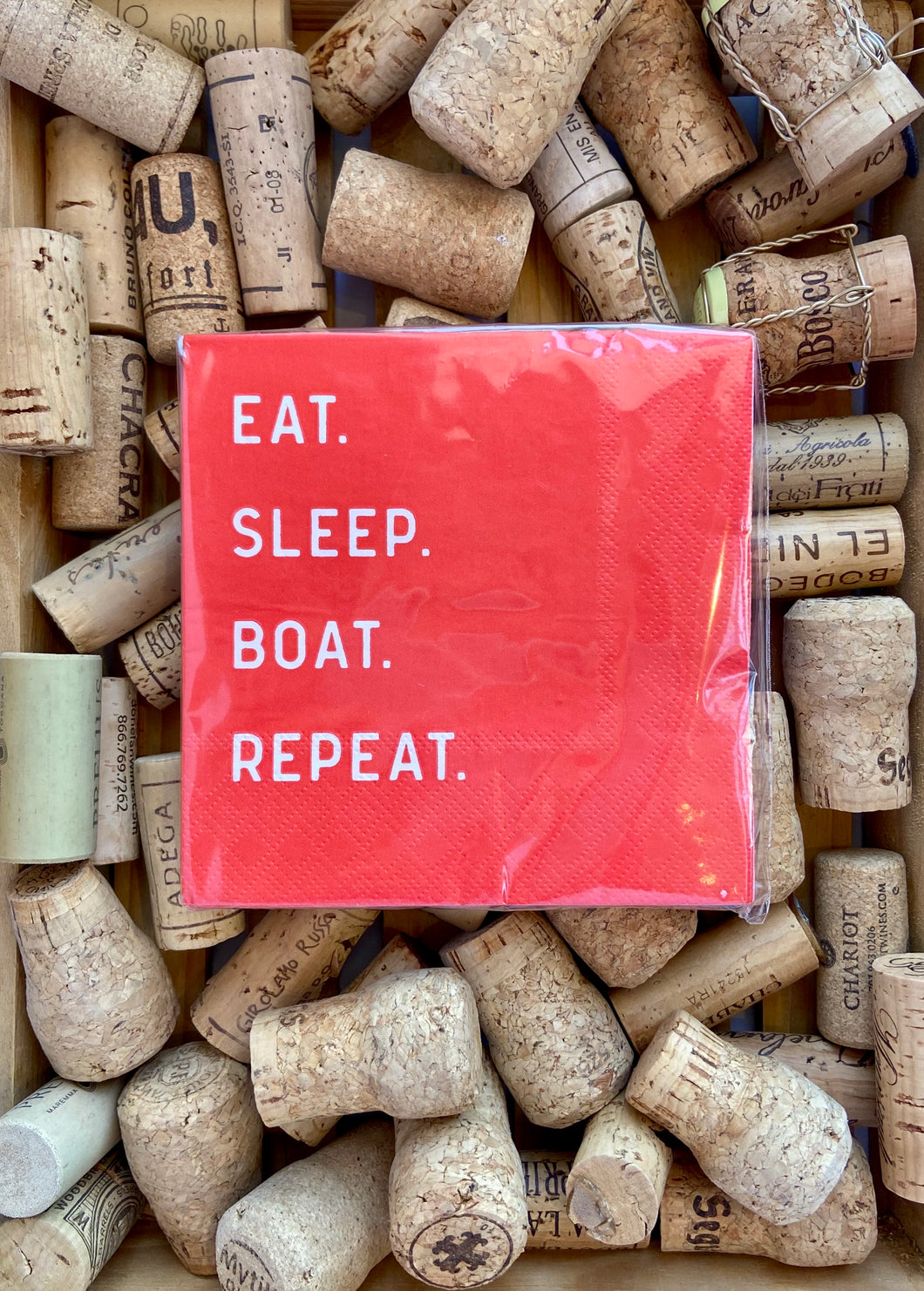 Eat.Sleep.Boat Cocktail Napkin