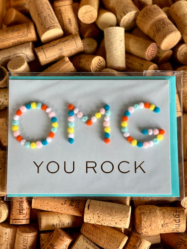 OMG Pom Poms You Rock Card