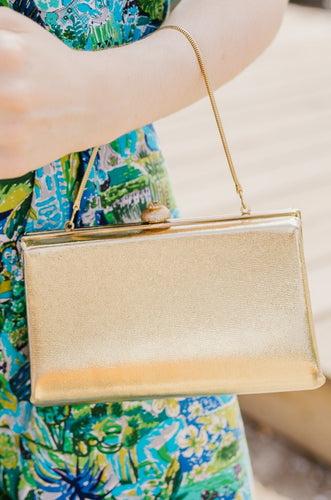 Vintage 1960s Harry Levine Gold Metallic Evening Bag