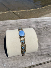 Load image into Gallery viewer, Vintage Art Deco Sky Blue Oval Detail Bracelet