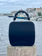 Load image into Gallery viewer, Vintage Chic Black Wool Evening Bag with &quot;Bamboo&quot; Handle