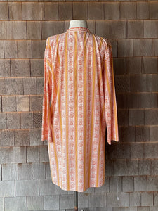 Vintage Indian Cotton Mustard Graphic Cover-up