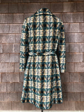 Load image into Gallery viewer, Vintage Lonendale Forrest Green &amp; Baige Plaid Double Breasted Coat