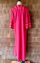 Load image into Gallery viewer, Vintage Pinata Hot Pink Caftan with Embroidery Detail