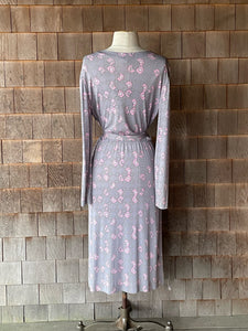 Vintage Pucci Rare Grey and Pink Dress with Tie Belt