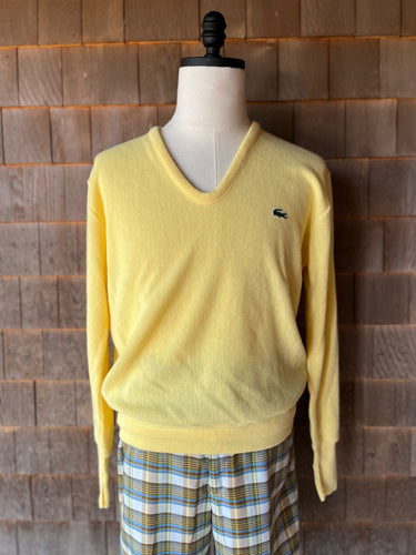 Vintage Yellow Izod V-Neck Sweater