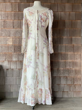 Load image into Gallery viewer, Vintage Young Innocent Beige Floral Boho Maxi