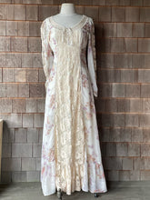 Load image into Gallery viewer, Vintage Young Innocent Beige Floral Boho Maxi